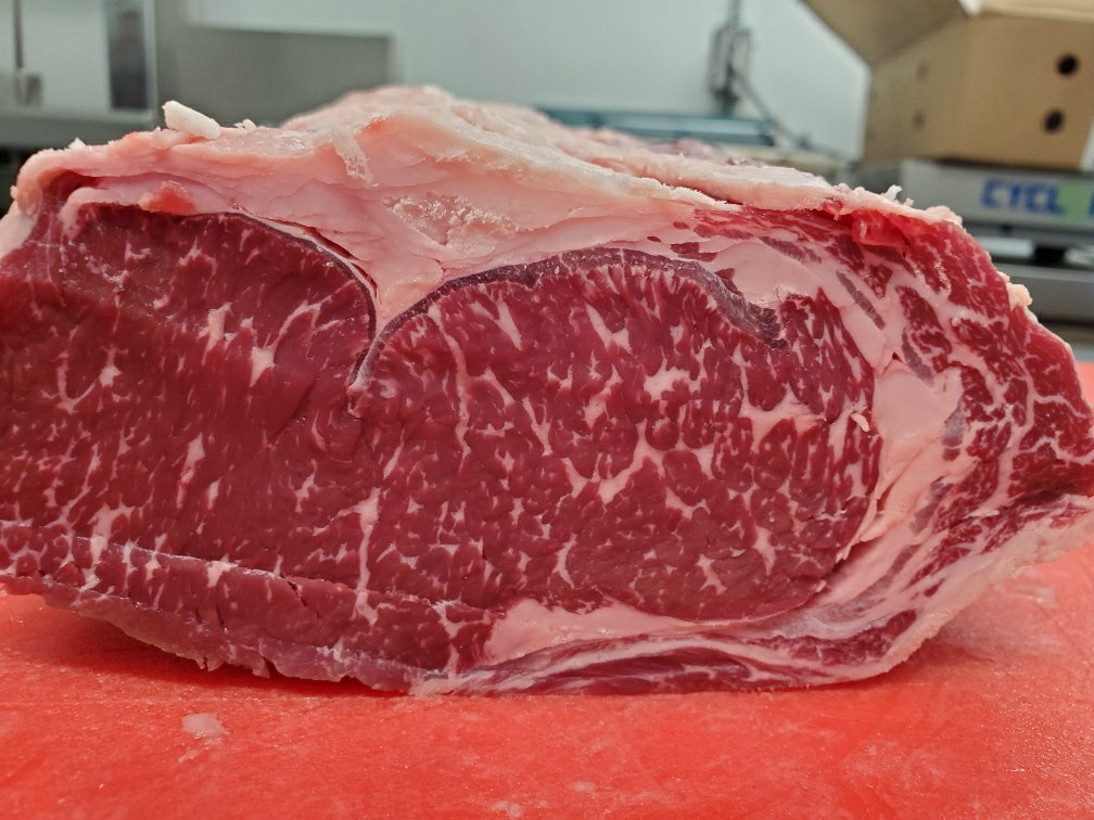 Marbled Circle W bison ribeye, aged 40 days